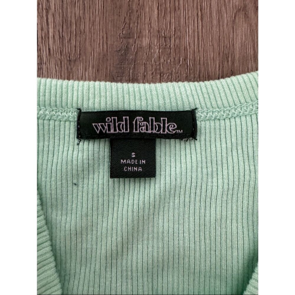 wild fable Light Mint Ribbed Shell-Embroidered Tank - Picture 3 of 3